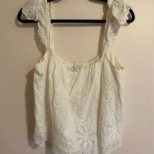 Jennifer grace White Eyelet Lace Women's Top